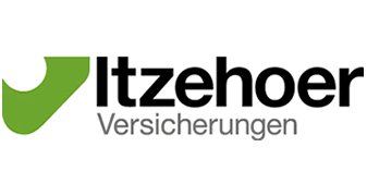 Logo von Itzehoer Versicherungen mit grünem Symbol und Schriftzug.