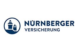 Logo der Nürnberger Versicherung mit einem Gebäude und dem Schriftzug.