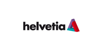 Helvetia Logo von Helvetia, bestehend aus dem Schriftzug und geometrischen Farbformen.