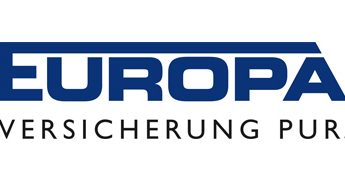 Logo der Europa Versicherung mit blauer Schrift auf weißem Hintergrund.