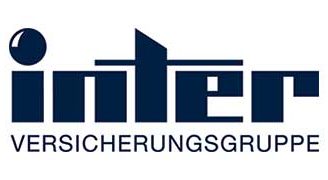 Logo der INTER Versicherungsgruppe in blauer Schrift.