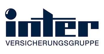 Logo der Inter Versicherungsgruppe in blauer Schrift auf weißem Hintergrund.