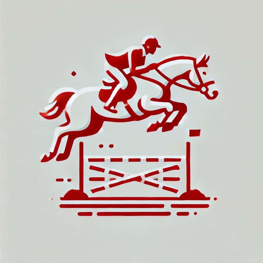 Reiter springt mit einem Pferd über ein Hindernis. Berufsunfähigkeitsversicherung