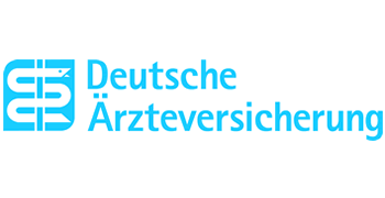 Logo der Deutschen Ärzteversicherung in blau auf weißem Hintergrund.