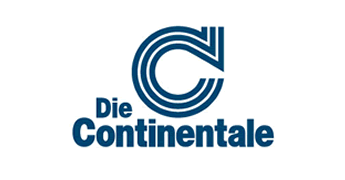 Logo der Continentale mit blauem Schriftzug und stilisiertem C.