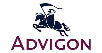 Logo von Advigon mit einem stilisierten Reiter auf einem Pferd.