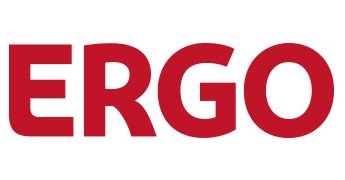 Logo von ERGO in roter Schrift auf weißem Hintergrund.
