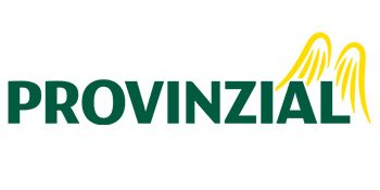 Logo der Provinzial mit gelben Flügeln über dem Schriftzug in Grün.