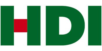 Logo von HDI in grüner Schrift mit rotem Balken.