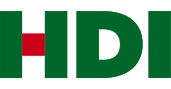 Logo von HDI in Grün mit rotem Akzent.