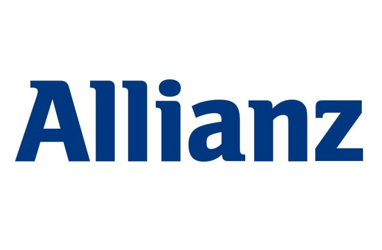 Logo der Allianz in blauen Buchstaben auf weißem Hintergrund.
