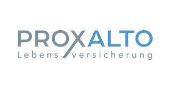 Logo von ProxAlto Lebensversicherung in Blau- und Grautönen.