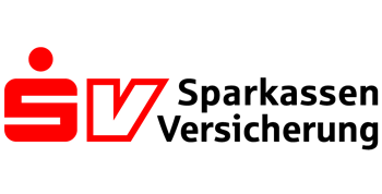 Logo der Sparkassen Versicherung mit rotem "SV"-Symbol und Schriftzug.