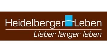 Logo von Heidelberger Leben mit dem Slogan „Lieber länger leben“.
