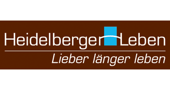 Logo von Heidelberger Leben mit dem Slogan „Lieber länger leben“.