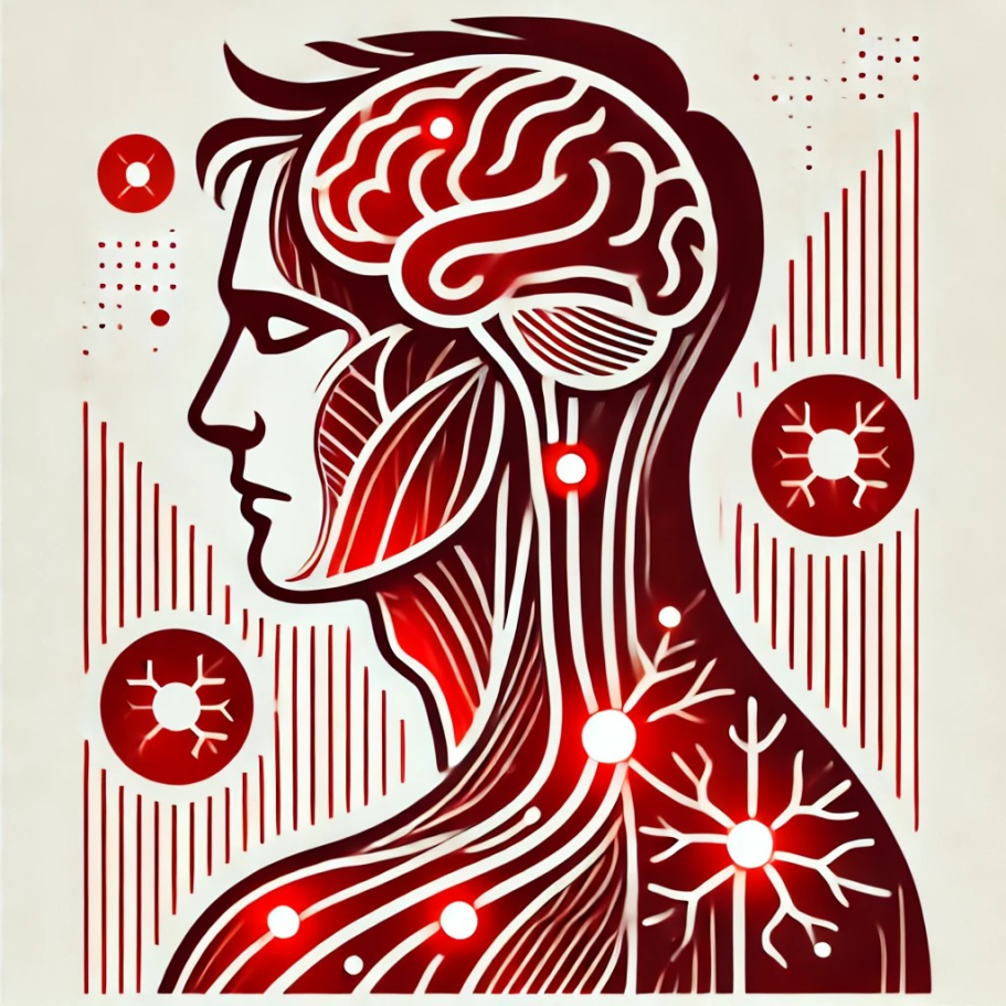 Silhouette eines menschlichen Kopfes mit dargestelltenden Nerven und einem Gehirn Berufsunfähigkeitsversicherung