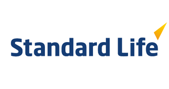 Logo von Standard Life in blauer Schrift mit gelbem Pfeil.