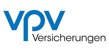 Logo der VPV Versicherungen mit blauem Schriftzug und stilisiertem "VPV".