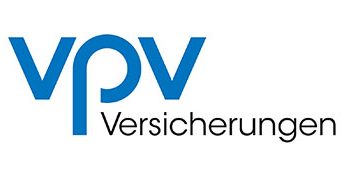 Logo der VPV Versicherungen in blauer Schrift auf weißem Hintergrund.